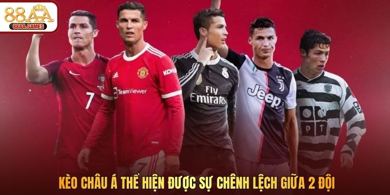 Kèo châu Á thể hiện được sự chênh lệch giữa 2 đội